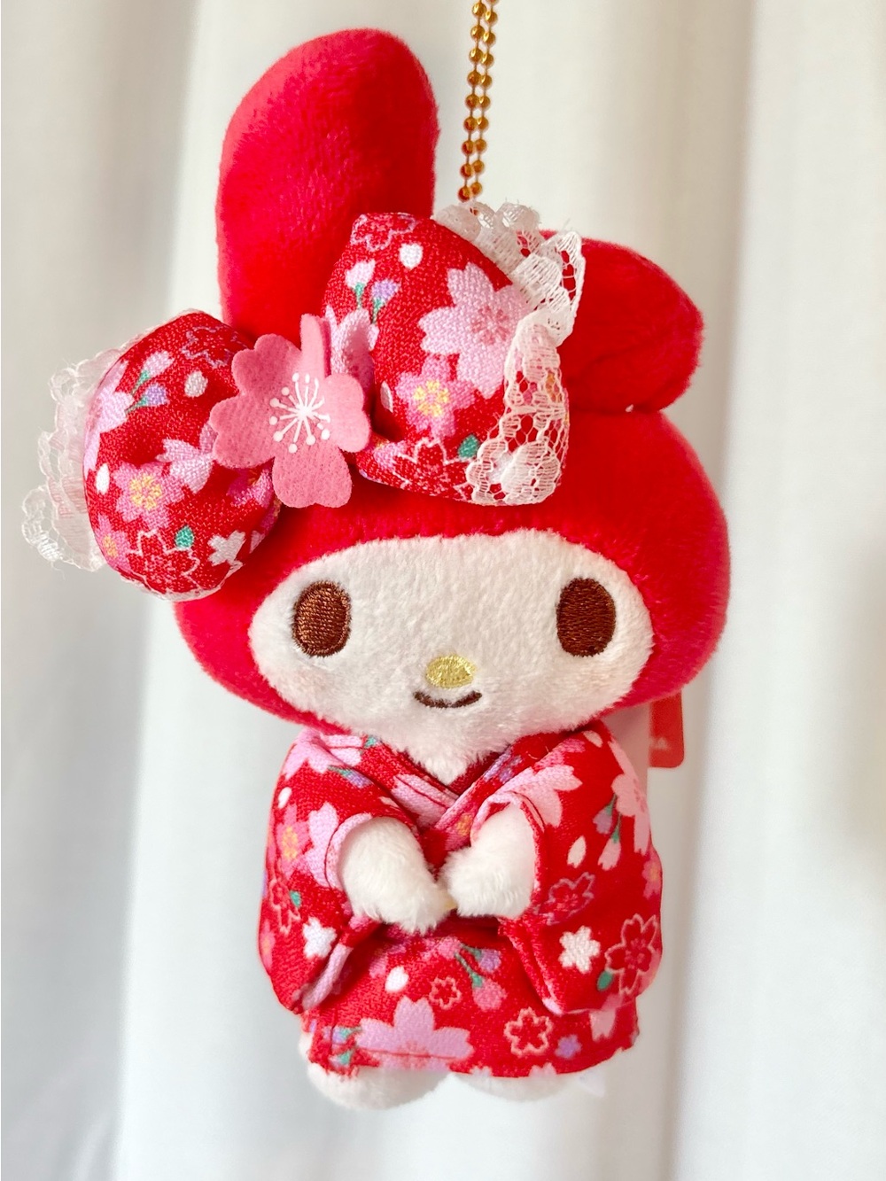 My Melody Sakura Cherry Blossom Kimono Plush Bag Charm Keychain NWT Japan Exclus